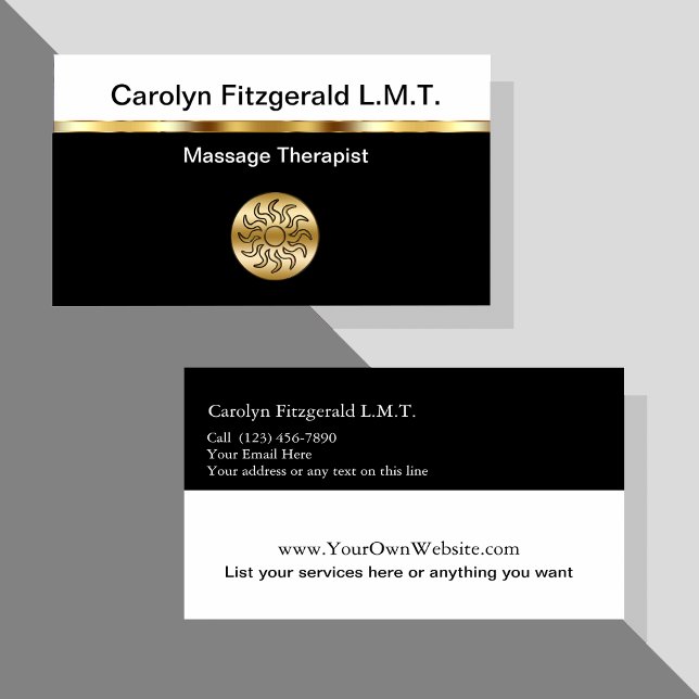 Classy Massage Therapist Business Cards (Creator Uploaded)