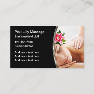 Classy Massage Therapy Business Cards