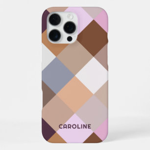 Classy Mauve Pink Peach Orange Violet Pink Mosaic iPhone 16 Pro Max Case