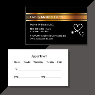 Classy Medical Doctor Appointment Business Cards