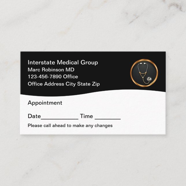 Classy Medical Doctor Appointment Cards New (Front)