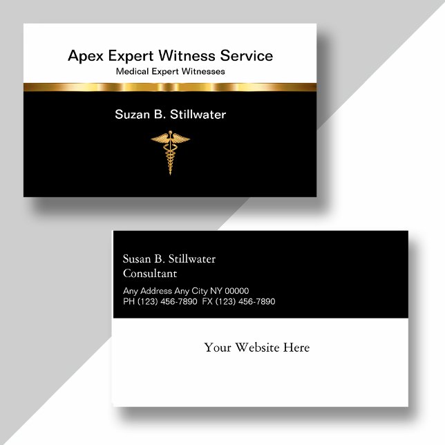 Classy Medical Expert Witness Businesscards Business Card (Creator Uploaded)