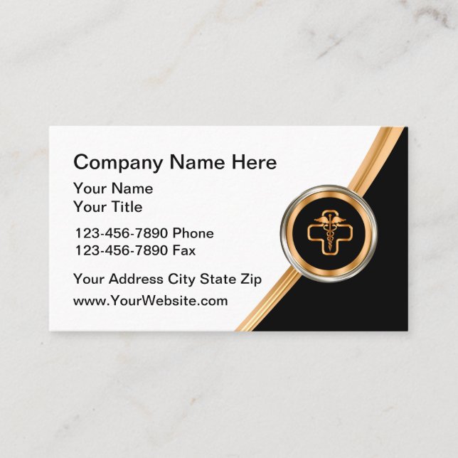 Classy Medical Healthcare Insurance Business Card (Front)