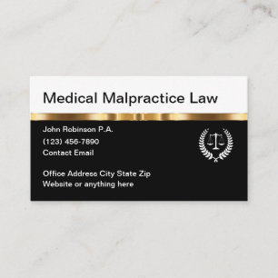 Classy Medical Malpractice Law Attorney Business Card