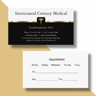 Classy Medical Office Appointment Business Cards