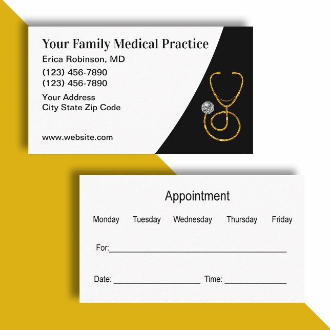 Classy Medical Patient Appointment Business Cards (Creator Uploaded)
