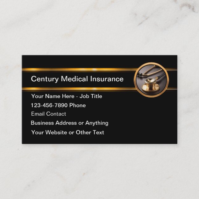 Classy Medical Theme Business Cards (Front)