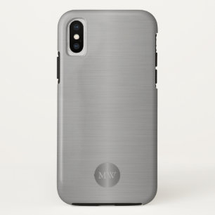 Classy men business professional silver monogram Case-Mate iPhone case