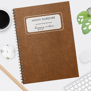 Classy Minimal Bronze Denim Fabric Print Notebook