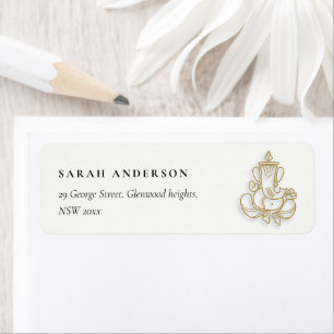 Classy Minimal Gold Ganesh Indian Address