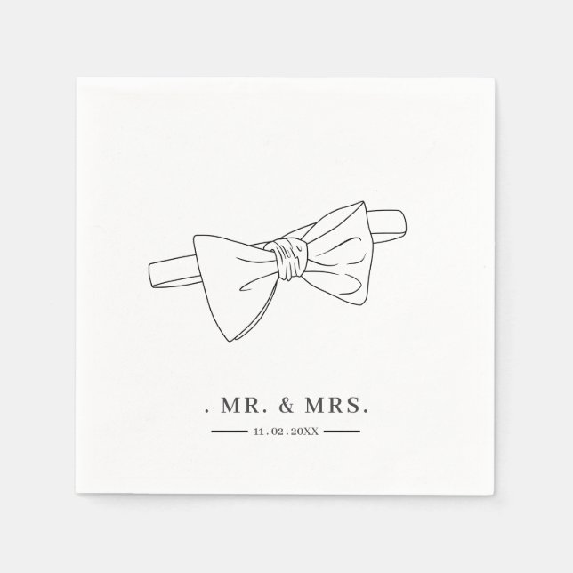 Classy Minimal Greenery Wedding Napkins (Front)
