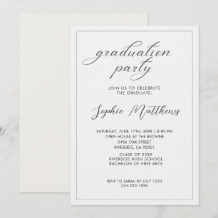 classy Minimalist calligraphy simple class of 2026 Invitation