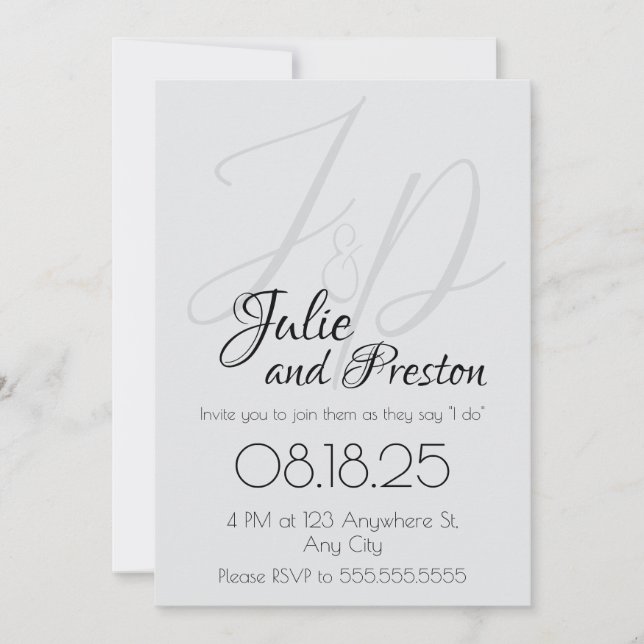 Classy Minimalist Wedding Invitation (Front)