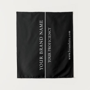 Classy Minimalist White Text Black Wall Design Tapestry