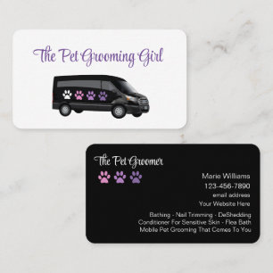 Classy Mobile Pet Grooming Business Cards