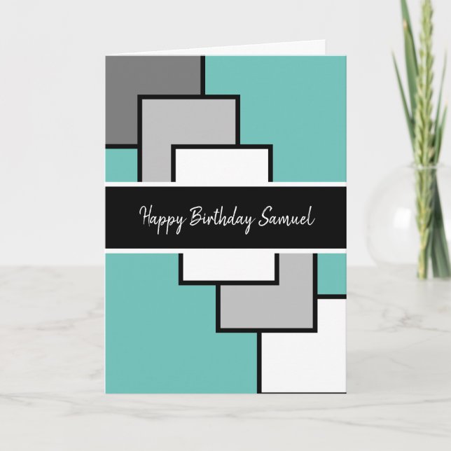 Classy Modern Abstract Birthday Card (Front)