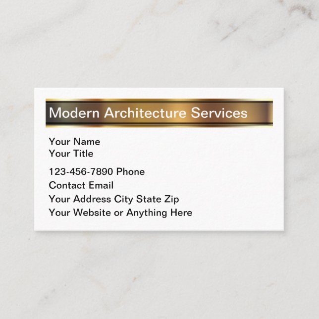 Classy Modern Architecture Services Business Card (Front)