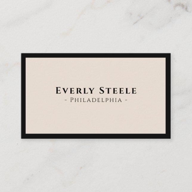 Classy Modern Black Ivory Elegant Stylist Services Business Card (Front)