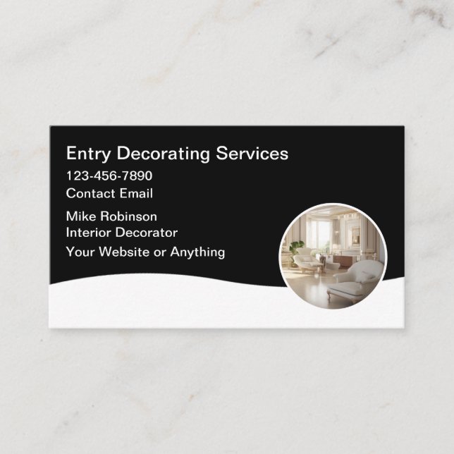 Classy Modern Decorating Services Business Cards (Front)