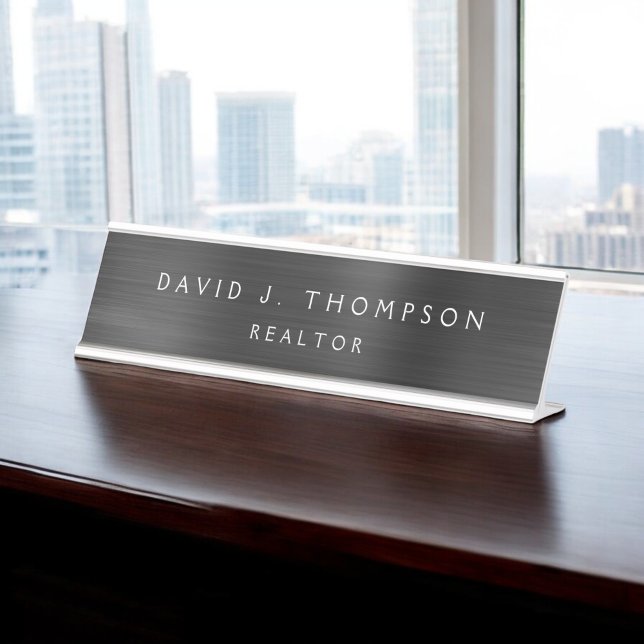 Classy Modern Executive Black Professional Desk Name Plate (Creator Uploaded)