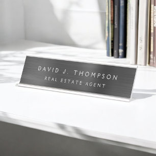 Classy Modern Executive Black Professional Desk Name Plate