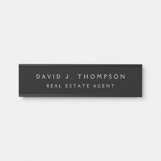 Classy Modern Executive Black Professional Door Sign (Front)