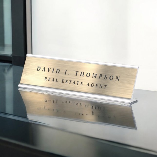 Classy Modern Executive Gold Professional Desk Name Plate (Creator Uploaded)