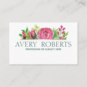 Classy Modern Floral watercolor Business Card