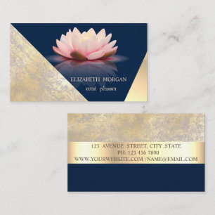 Classy Modern Geometric,Abstract Faux Gold,Blue Business Card
