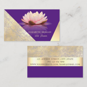 Classy Modern Geometric,Abstract Faux Gold,Violet Business Card