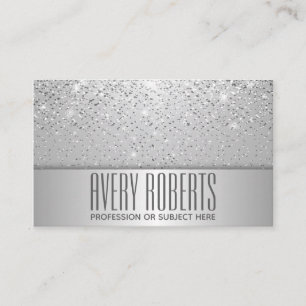 Classy Modern Luxury Sparkle Silver glitter Business Card