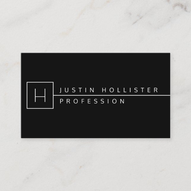 Classy Modern Minimalist | Black & White Business Card (Front)