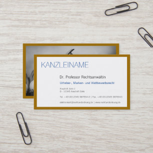 Classy Modern Minimalist Blue Gold Business Card