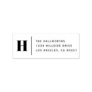 Classy Modern Minimalist Return Address Rubber Stamp