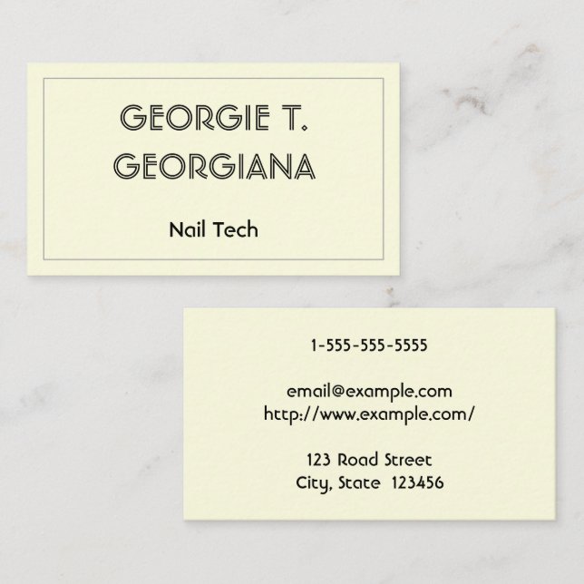 Classy & Modern Nail Tech Business Card (Front/Back)
