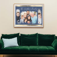 Classy Modern Navy Blue Gold Add Your Photo Family