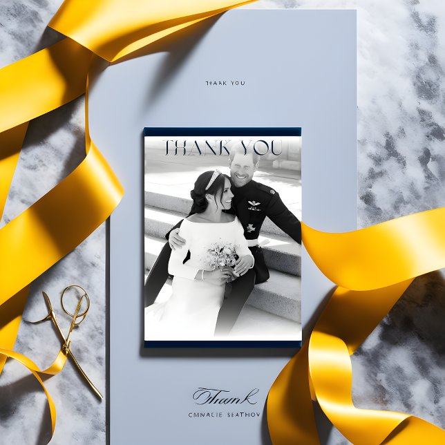 Classy Modern Navy Thank You Card - Expressing (Creator Uploaded)