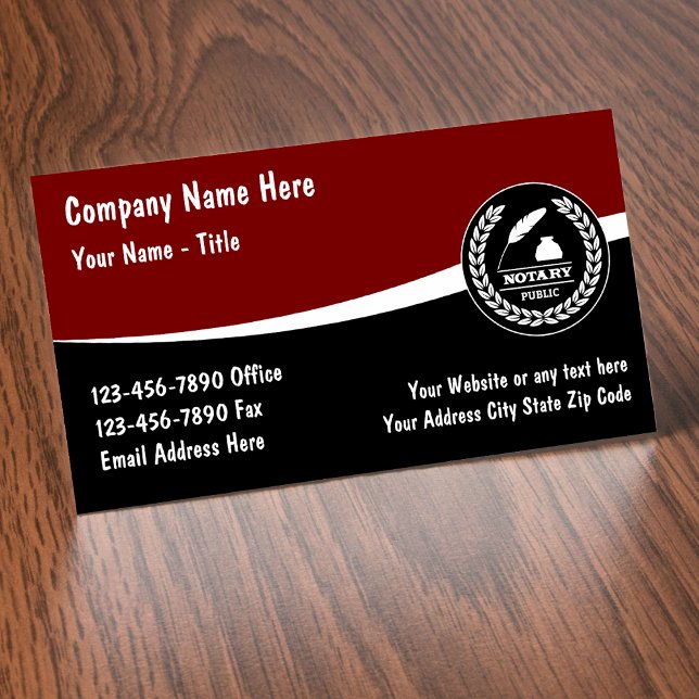 Classy Modern Notary Services Business Card (Creator Uploaded)