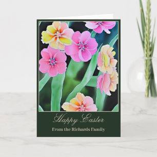 Classy modern painted flowers custom Easter Holiday Card