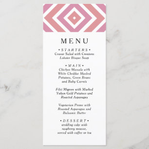 Classy Modern Pink pattern. Stylish fancy Menu