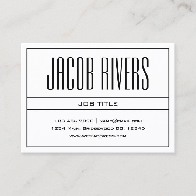 Classy Modern Professional Black & White Business Card (Front)