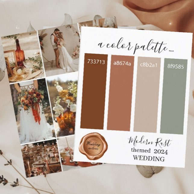 Classy Modern Rust Wedding colours Palette Card 20 (Creator Uploaded)