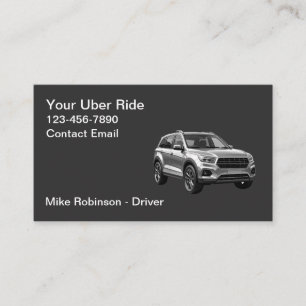 Classy Modern Simple Uber Driver Taxi Business Card