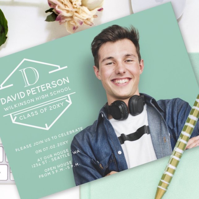 Classy Modern Stylish Elegant Photo Graduation Invitation (Creator Uploaded)