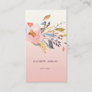 Classy Modern Watercolor Floral Business Card