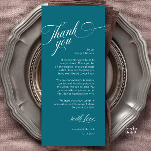 Classy Modern Wedding Place Setting Thank You Card