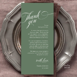 Classy Modern Wedding Place Setting Thank You Card
