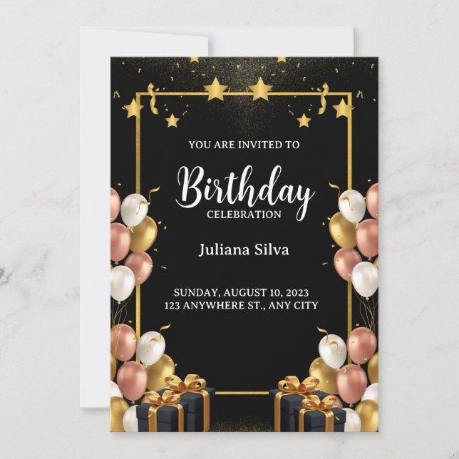 Classy Moments Birthday Celebration Invitation (Front)