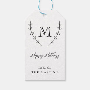 Classy Monogram Custom Gift Tags