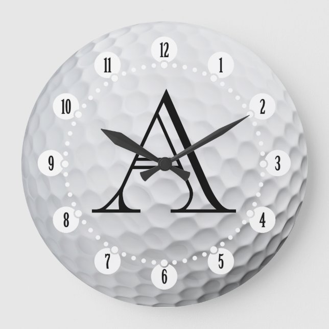 Classy Monogram | Golf Sport Gifts Large Clock (Front)